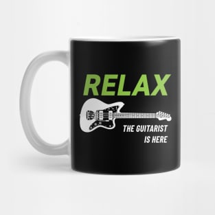 Relax The Guitarist Is Here Offset Style Electric Guitar Dark Theme Mug